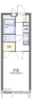 レオパレスリバーパークⅡ[1K/20.81m2]の間取図