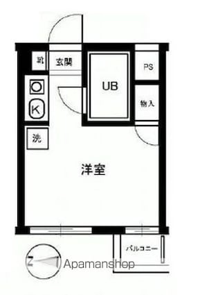 東京都杉並区阿佐谷北２丁目[1R/16.28m2]の間取図