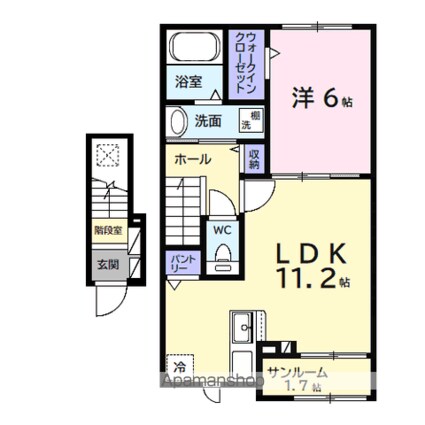 ヒカルサ市原姉ヶ崎サウス[1LDK/47.74m2]の間取図