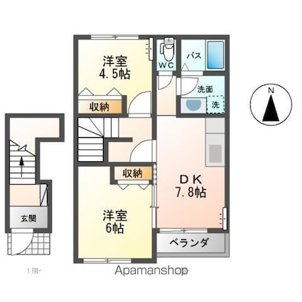 エイ・ティ　テラス[2DK/48.56m2]の間取図