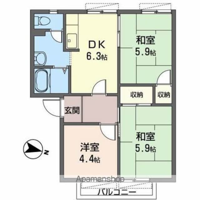 和歌山県和歌山市出水[3DK/51.09m2]の間取図