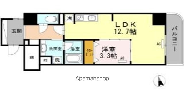 福岡市博多区博多駅前のマンションの間取り