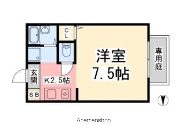 フォブール宮田[1K/24.22m2]の間取図