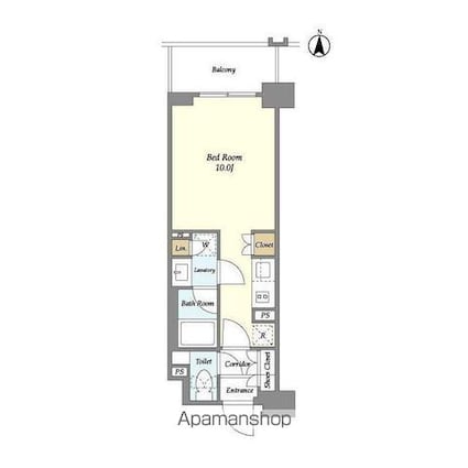 ラティエラ両国[1R/25.95m2]の間取図