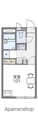 レオパレススカイドリーム長土呂[1K/20.28m2]の間取図