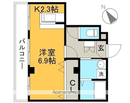 メゾンＳＥＩ[1K/26.87m2]の間取図