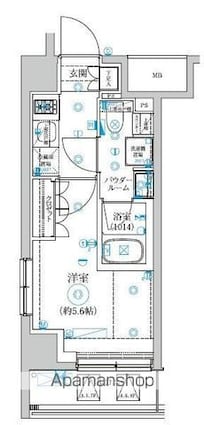 セジョリ横浜ＷＥＳＴⅡ[1K/21m2]の間取図