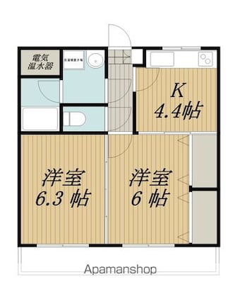 セピアコート[2K/42.21m2]の間取図