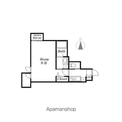 Ｅ－ｃｉｔｙ大須[1K/28.39m2]の間取図