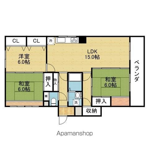 戎フルール谷九の間取り写真