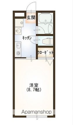 ＣＡＳＡ　ＳＡＣＡＩ[1K/26.08m2]の間取図