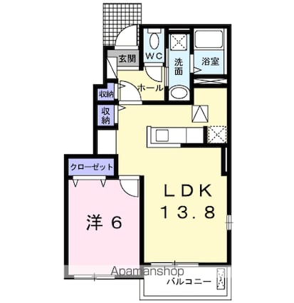 エレガンテⅢ[1LDK/45.89m2]の間取図