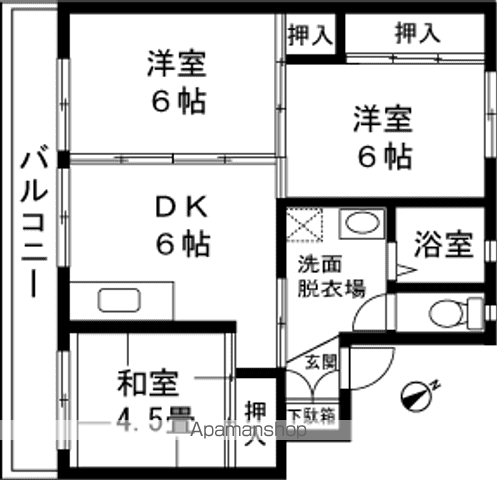 ビレッジハウス若葉2号棟の間取り写真
