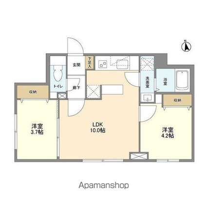 ウェルスクエア祖師ヶ谷大蔵[2LDK/40.85m2]の間取図