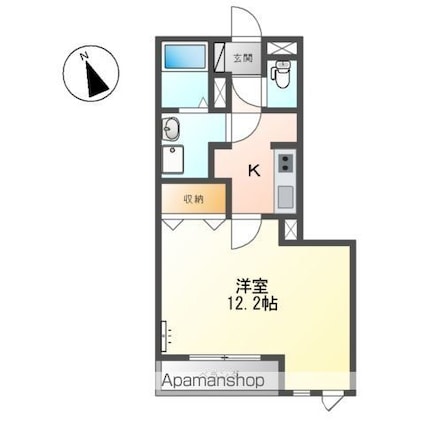 Ｆｌｅｕｒ（フルール）[1K/35.5m2]の間取図