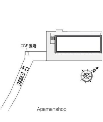 レオパレスふる里[1K/19.87m2]の配置図