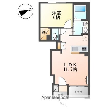 Ｌａ　Ｒｅｃｏｌｔｅ　（ラ　レコルト）[1LDK/40.35m2]の間取図