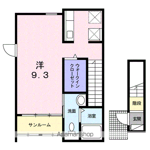 和歌山市和歌浦東のアパートの間取り