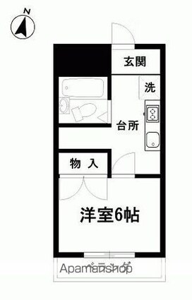 山良コーポ[1K/26.44m2]の間取図