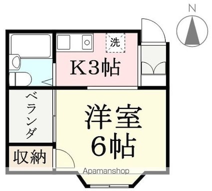 城東エンビイハイツ[1K/15.86m2]の間取図
