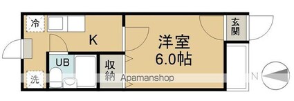 プチメゾン若里[1K/24.96m2]の間取図
