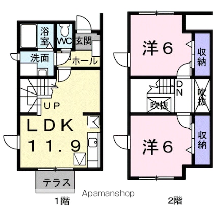メゾン中村[2LDK/56.51m2]の間取図