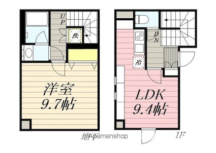 ＬＥＧＡＬＡＮＤ早稲田鶴巻町[1LDK/52.94m2]の間取図