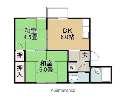 コーポ太陽[2DK/37.13m2]の間取図