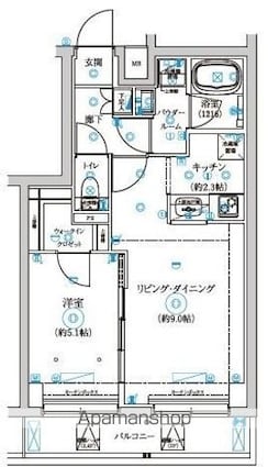 セジョリ中野富士見町[1LDK/40.58m2]の間取図
