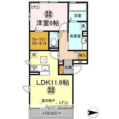 印西市西の原のアパートの間取り