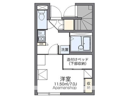 レオパレスデキシントン街７６７[1K/21.65m2]の間取図