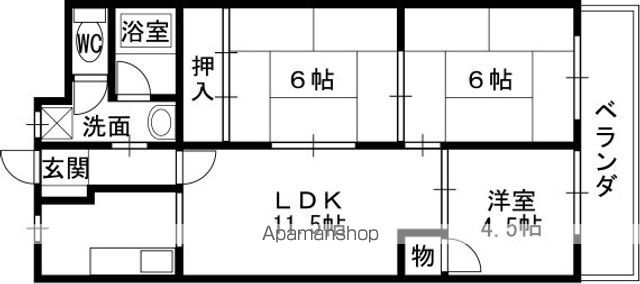 第2大原マンションの間取り写真
