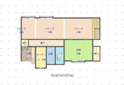 松ヶ丘平屋（３丁目２－４）[2K/64.32m2]の間取図