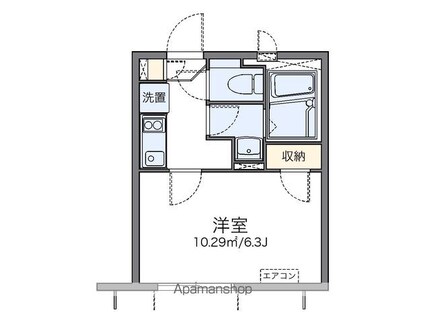 レオネクストブラウンハイツ[1K/20.49m2]の間取図
