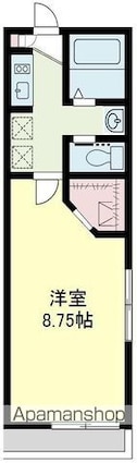 パームテラスⅡ[1K/24.84m2]の間取図