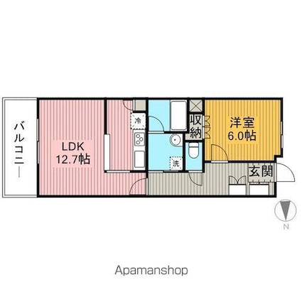フェールメゾン西大島[1LDK/46m2]の間取図