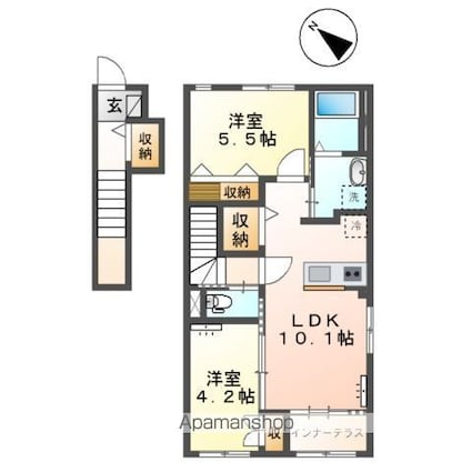 爽海Ｌｉｅｎ（ソウカイリアン）[2LDK/55.66m2]の間取図