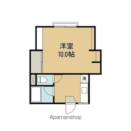 岩手県滝沢市葉の木沢山[1K/28.56m2]の間取図