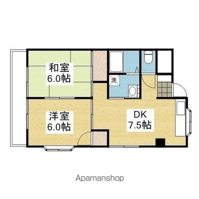 第６ゴトービル[2DK/42m2]の間取図