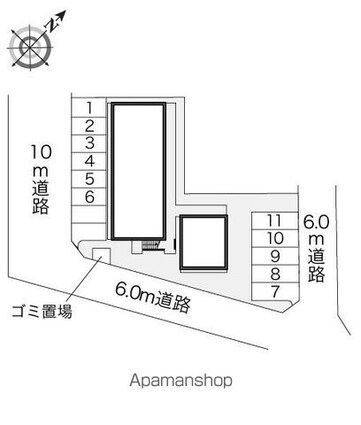 レオパレス伊藤[1K/23.18m2]の配置図