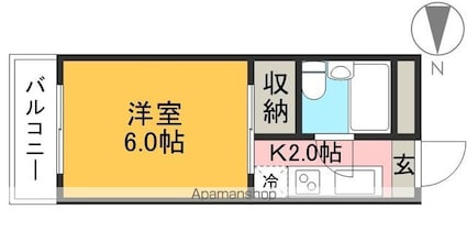 久コーポ[1K/24m2]の間取図