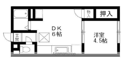 滋賀県彦根市大藪町[1DK/26m2]の間取図