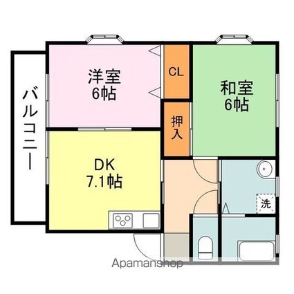 ヴィレッジ２１　Ｂ[2DK/49.41m2]の間取図