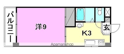 竹乃井第２ビル[1K/28.9m2]の間取図