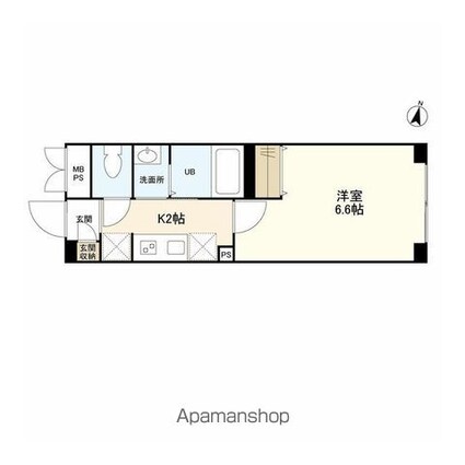 ウェルスクエアイズム明大前[1K/22.03m2]の間取図