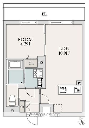 エルファーロ下北沢Ⅱ[1LDK/35.05m2]の間取図