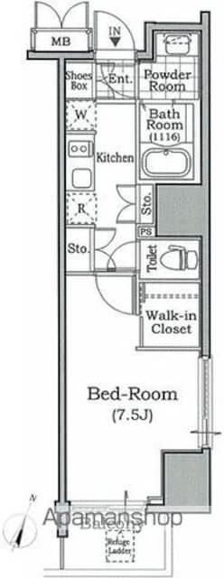 東京都文京区本駒込３丁目[1K/29.34m2]の間取図
