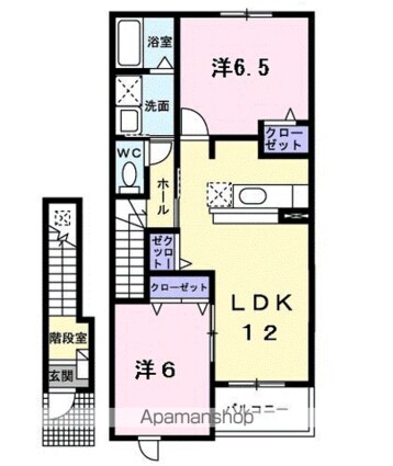 グレースカントリーⅠ[2LDK/58.86m2]の間取図