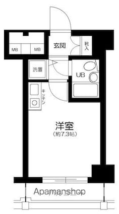 東京都練馬区豊玉北６丁目[1R/19.37m2]の間取図