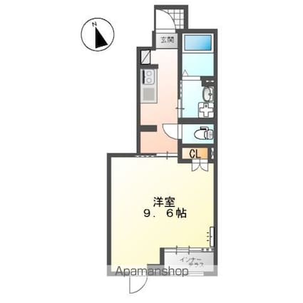 ティエラ・セゾン[1K/33.56m2]の間取図
